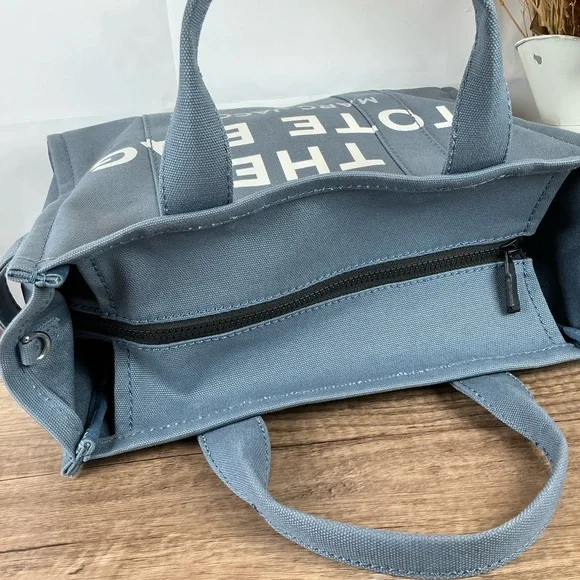 Marc Jacobs Medium Blue Shadow The Tote Canvas‎ Bag - Picture 10 of 16